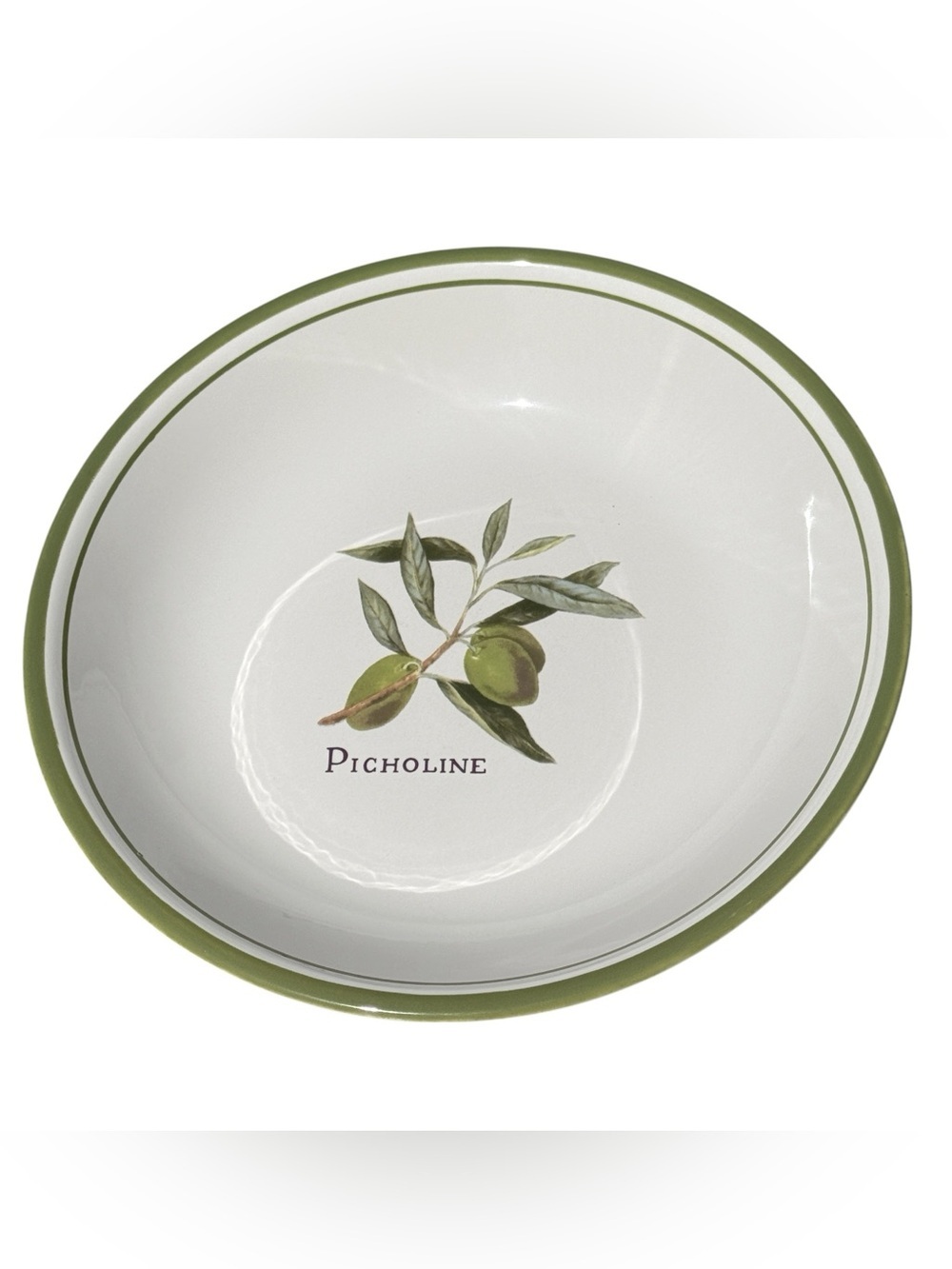 Williams Sonoma Olive Grove Picholine Salad Pasta Bowl Portugal Olive Motif 9.5”